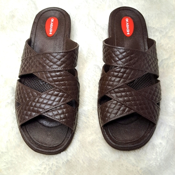 Okabashi Shoes - Okabashi Womens Brown Flexible Slip-on Rubber Sandals